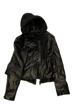 Snobbish Collection Faux Leather Bomber Jacket Womans XL